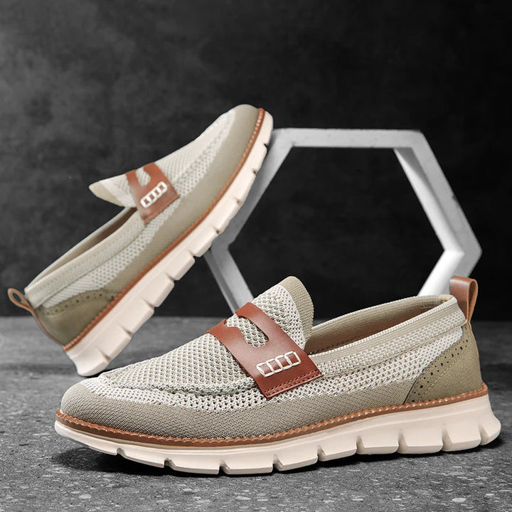 Men's mesh loafers styled as smart casual everyday footwear
