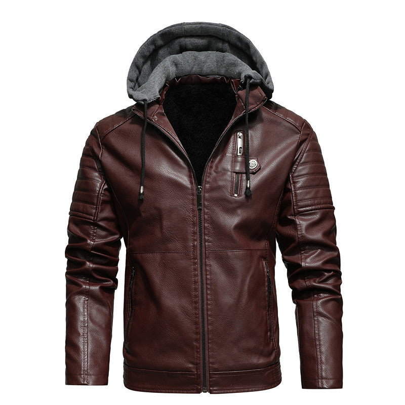 Hooded Leather Jacket