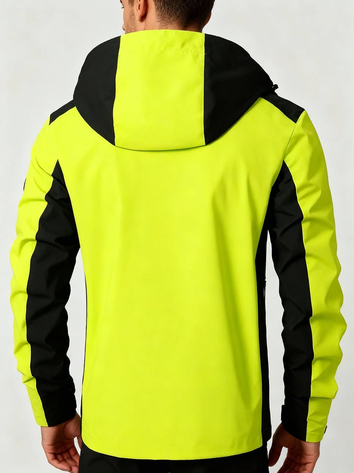 Side view of a women's reflective outdoor jacket