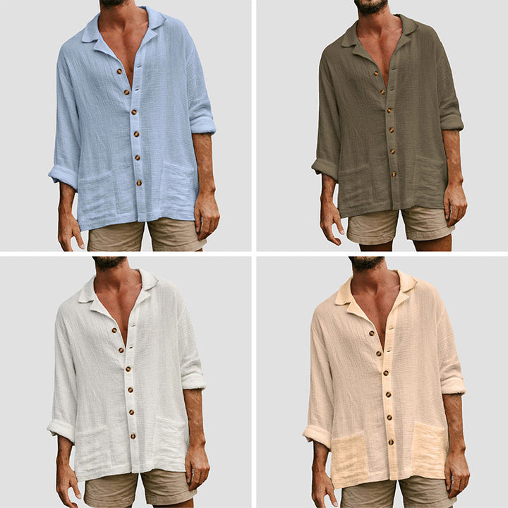 Men's Casual Coastal Escape Button-Up Shirt