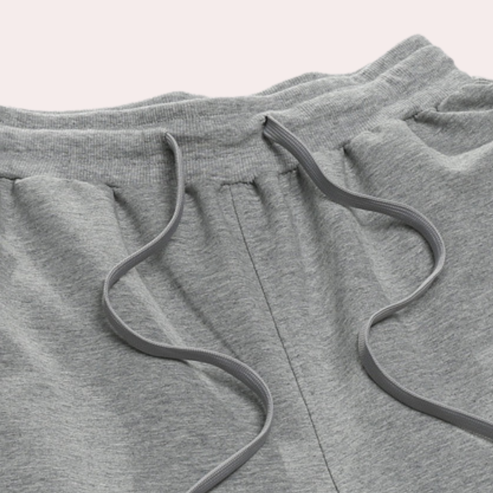 Detail of the comfortable waistband on men's joggers