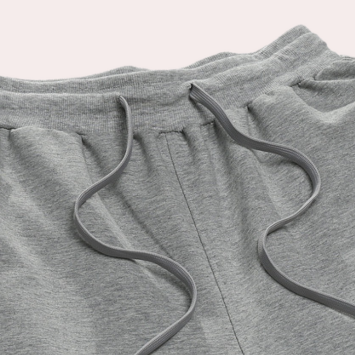 Detail of the comfortable waistband on men's joggers