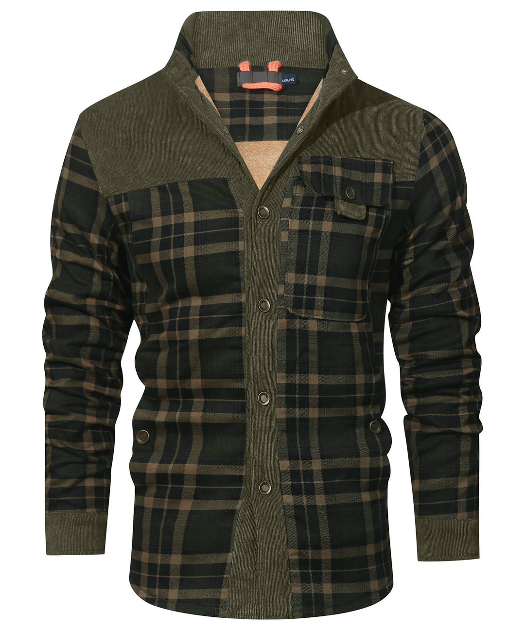 Men's Plaid Flannel Jacket Faux Fur Lined