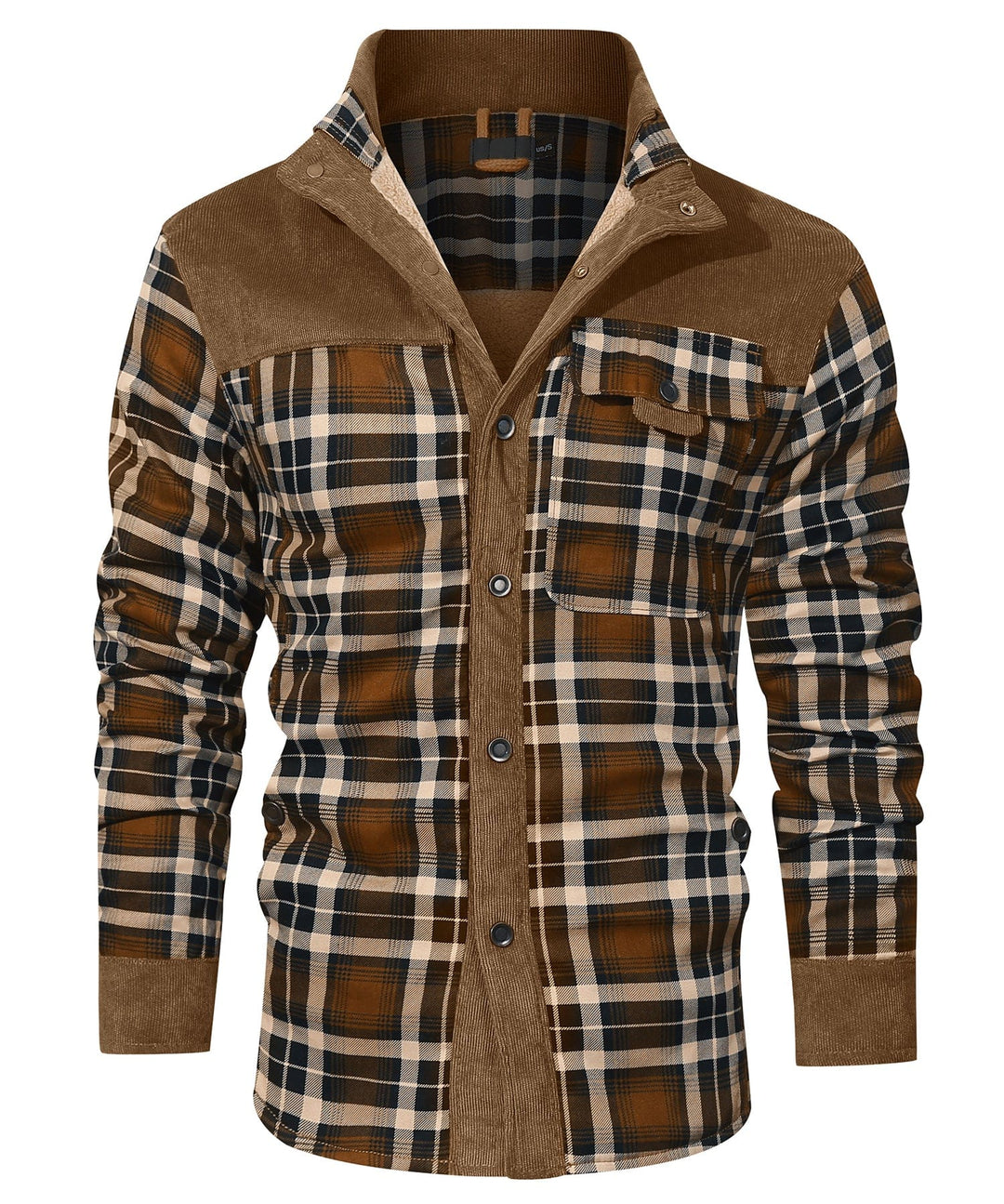 Men's jacket showing the faux fur-lined collar