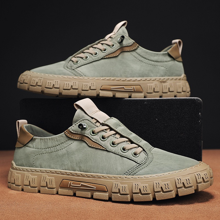 Men's Canvas Trainers With Tread Sole