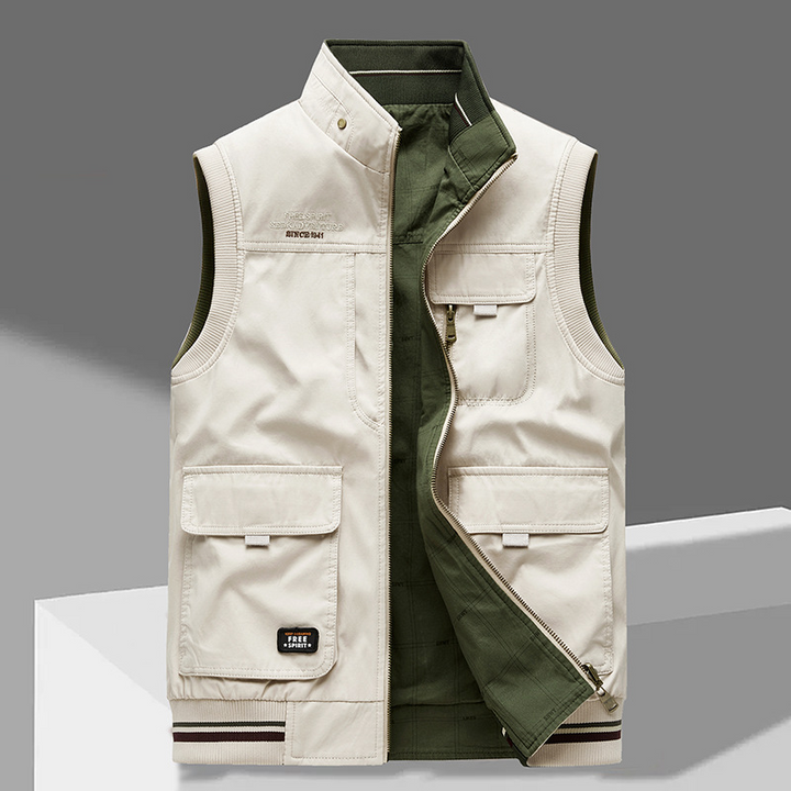 Men's Utility Outdoor Gilet With Stand Collar
