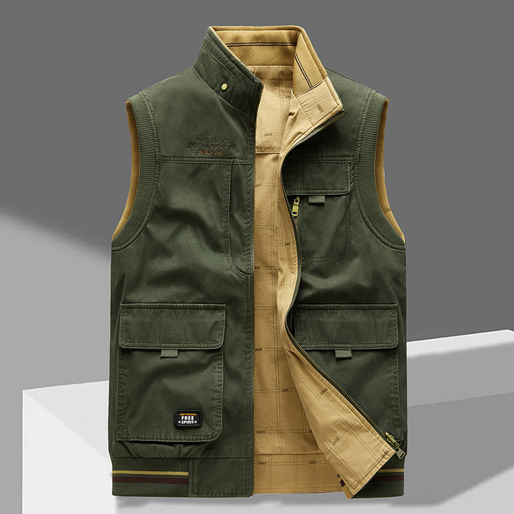 Men's Utility Outdoor Gilet With Stand Collar