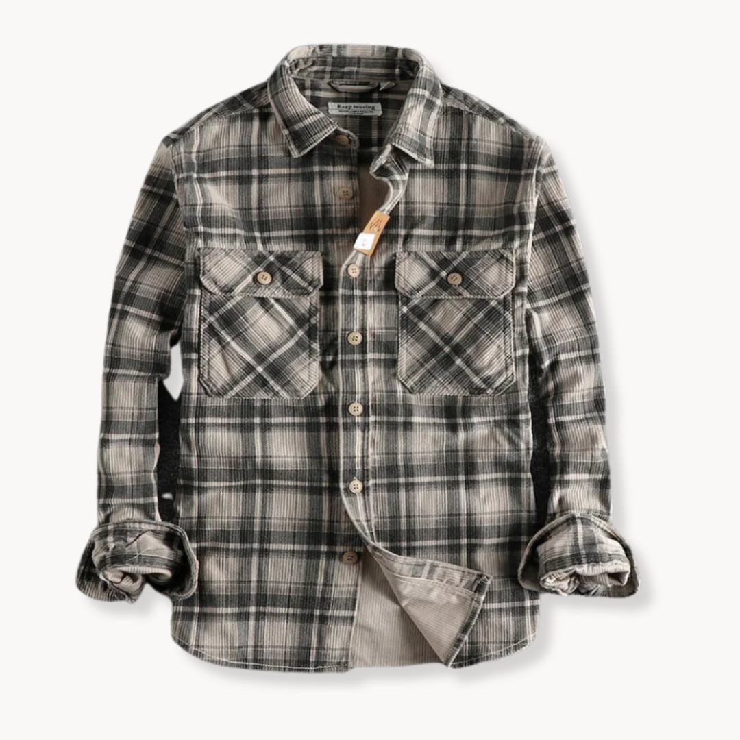 Close-up of the soft checked flannel fabric