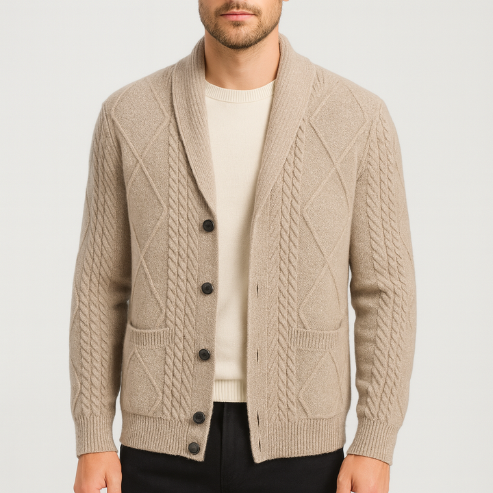 Men's Merino Wool Cardigan Classic Fit
