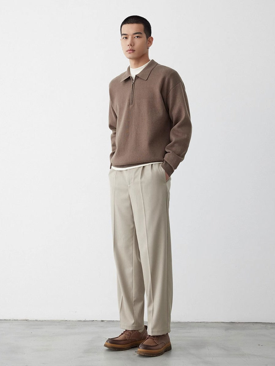 Men's polo sweatshirt showcasing its soft cotton-blend fabric
