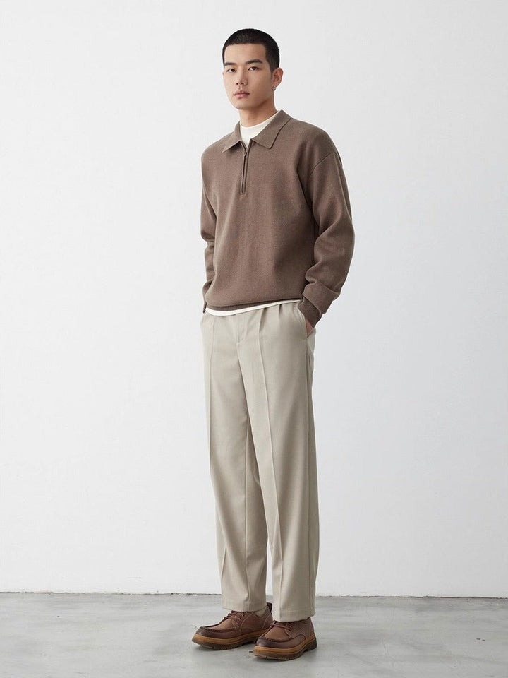 Men's polo sweatshirt showcasing its soft cotton-blend fabric