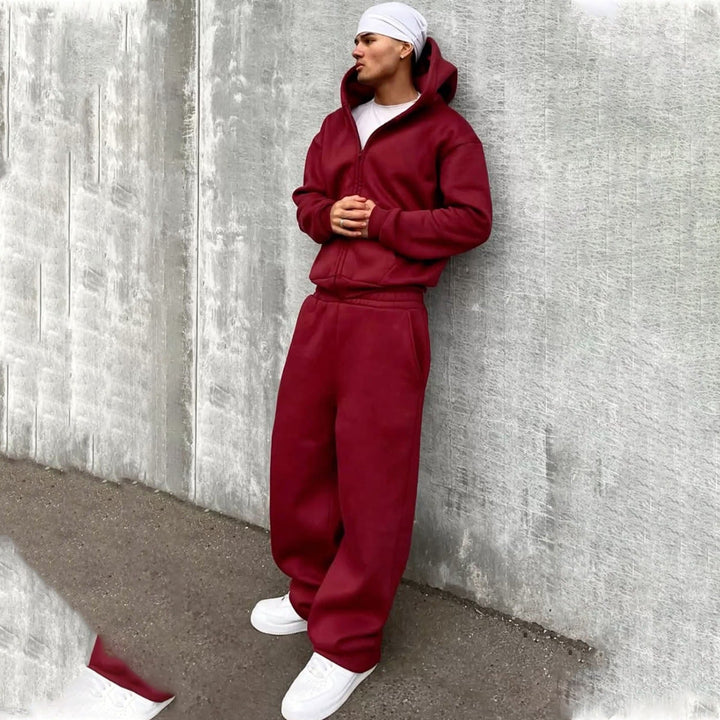 Men's matching tracksuit set suitable for lounging and everyday outfits