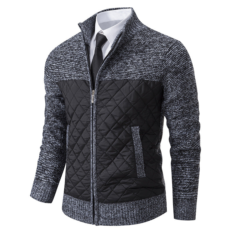 Men's Diamond Quilted Knit Hybrid Jacket