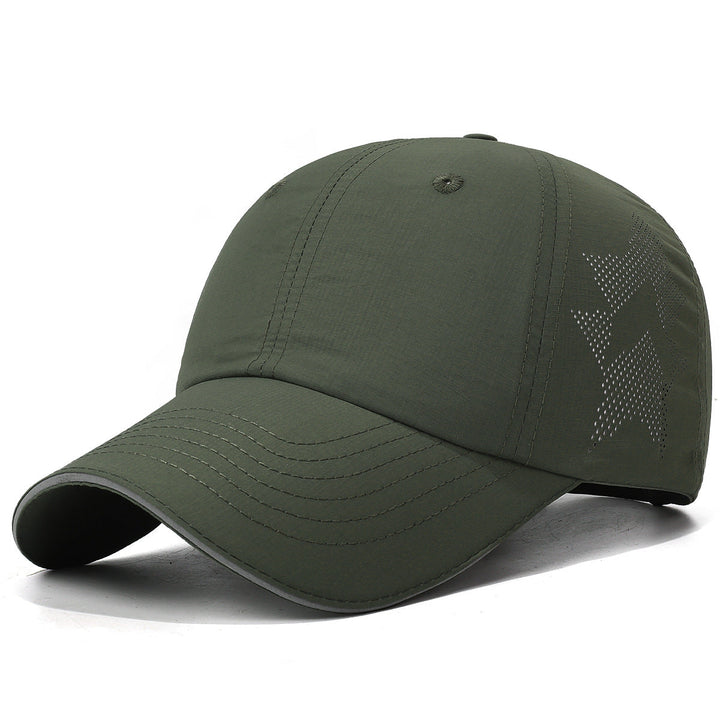 Men's lightweight sports cap with reflective detail, front view
