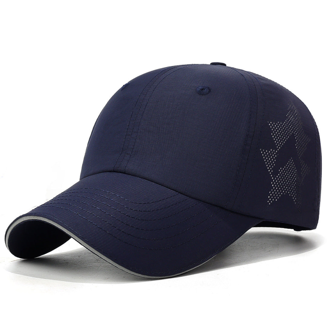 Men's lightweight sports cap with reflective detail, rear view
