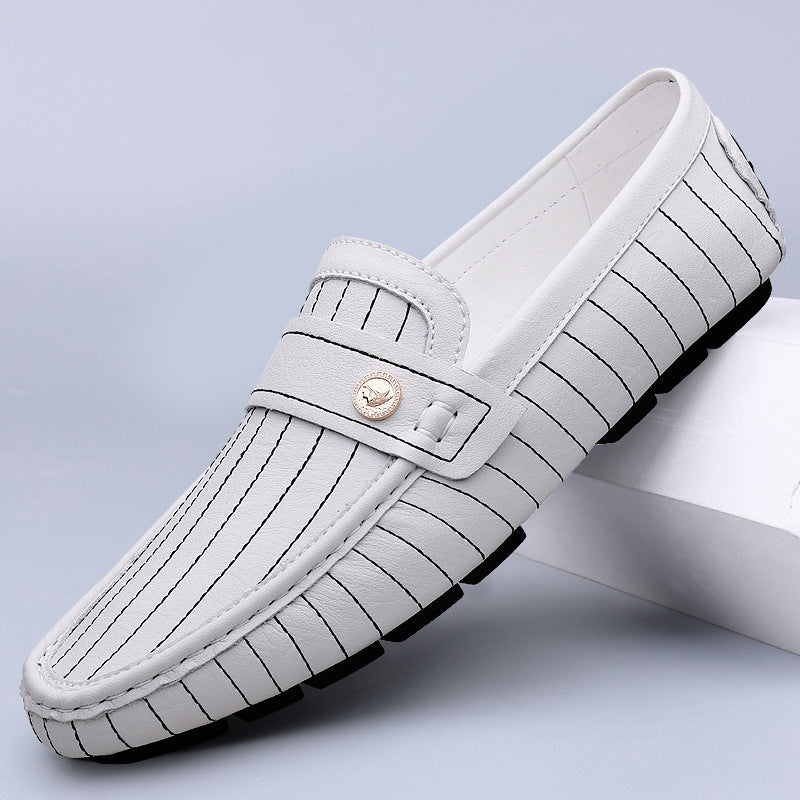 Men's Leather Loafers With Metal Detail