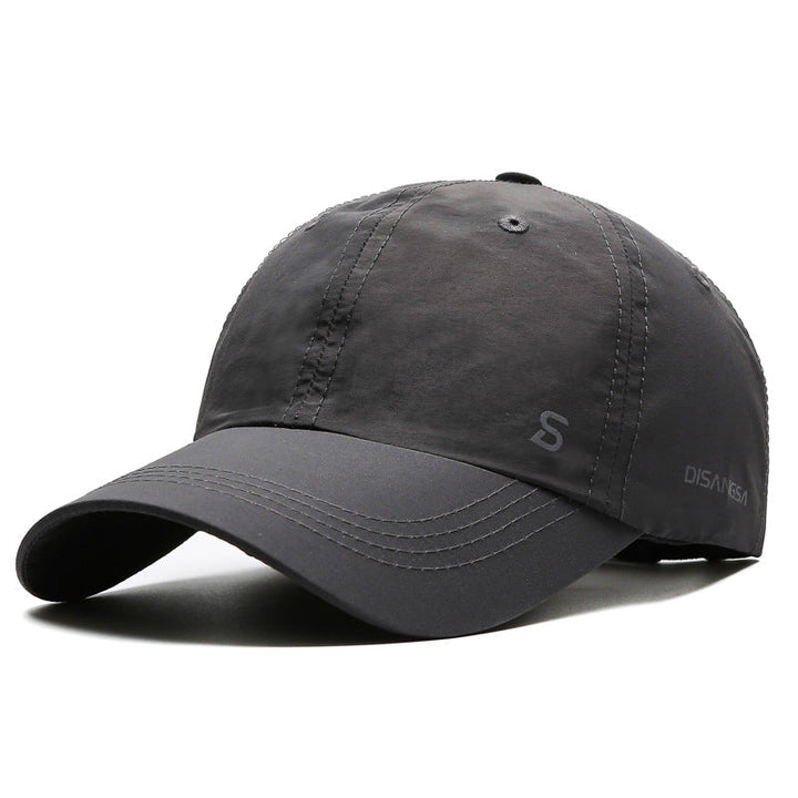 Front view of men's lightweight waterproof running cap