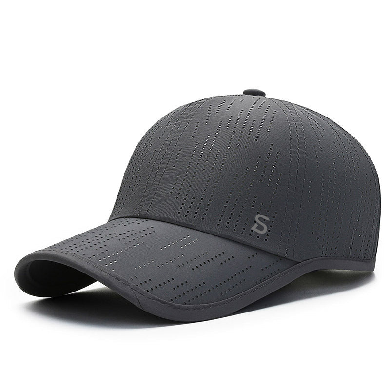 Men's lightweight performance baseball cap laid flat