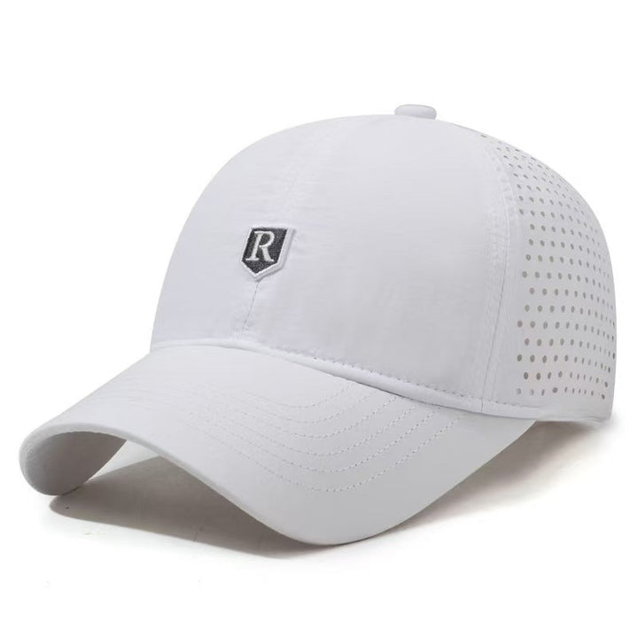 Men's adjustable baseball cap in breathable fabric, side view
