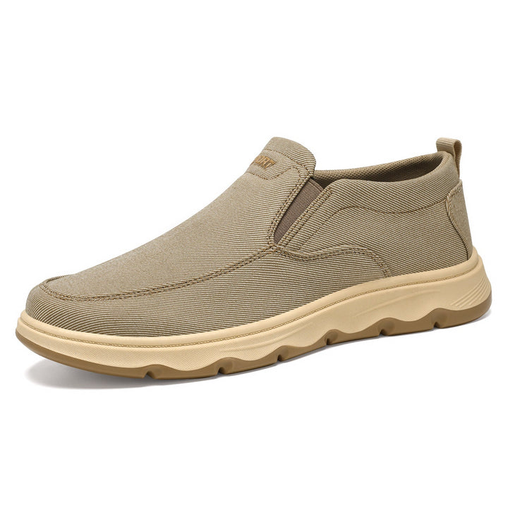 Men's canvas trainers with a profiled rubber outsole