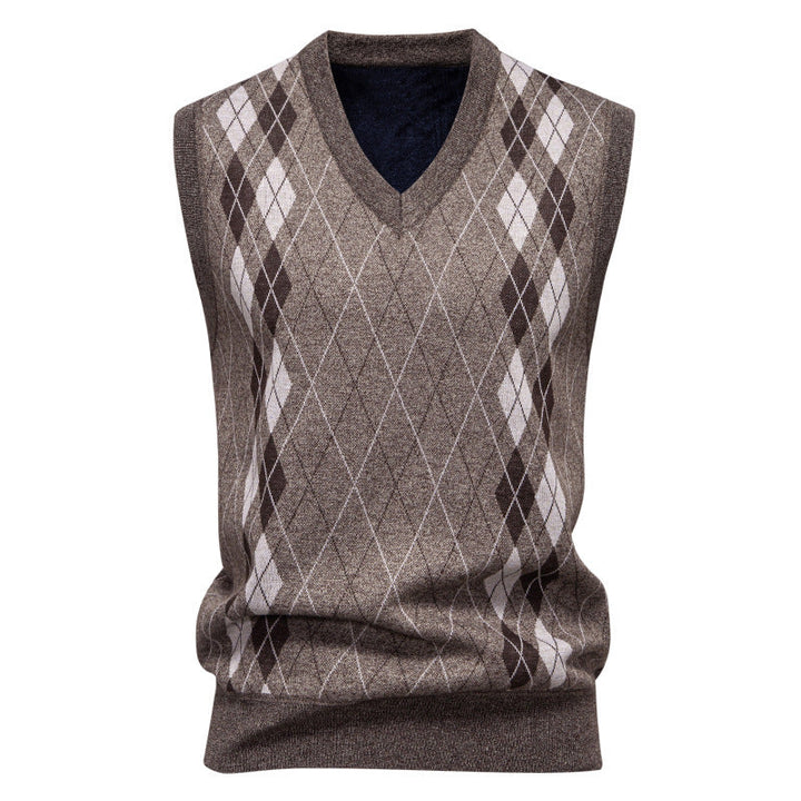 Men's argyle waistcoat presented as a smart layering piece