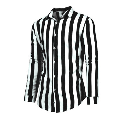 Men's smart casual striped shirt styled for everyday wear