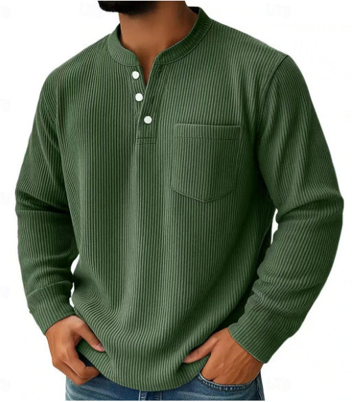 Men's waffle knit top with a practical chest pocket