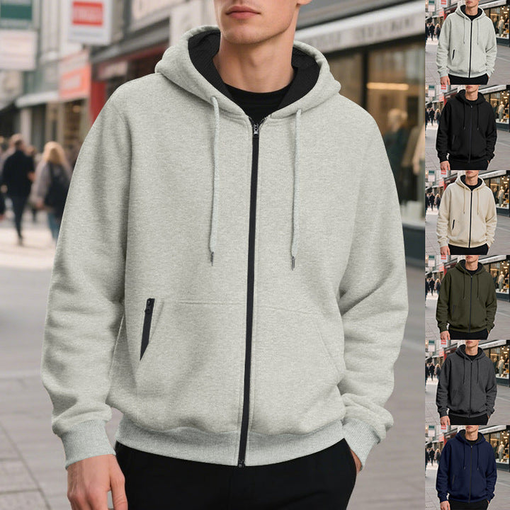 Men's oversized full-zip hoodie with a kangaroo pocket