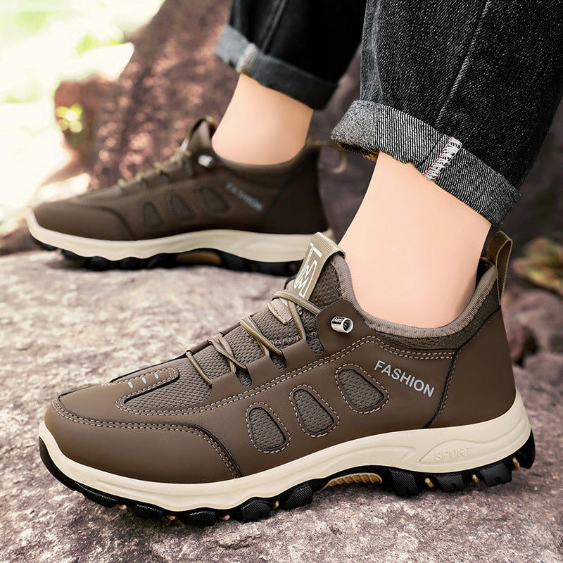 Pair of men's trail trainers designed for comfortable outdoor walks