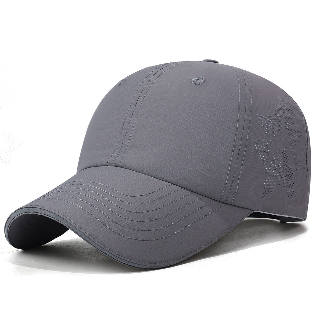 Men's lightweight sports cap showing curved peak and crown