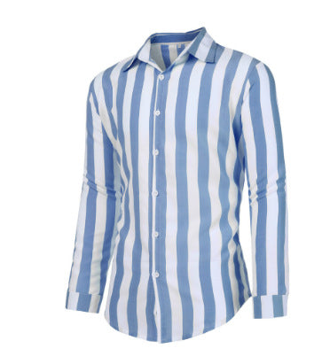 Men's Slim Fit Vertical Stripe Shirt