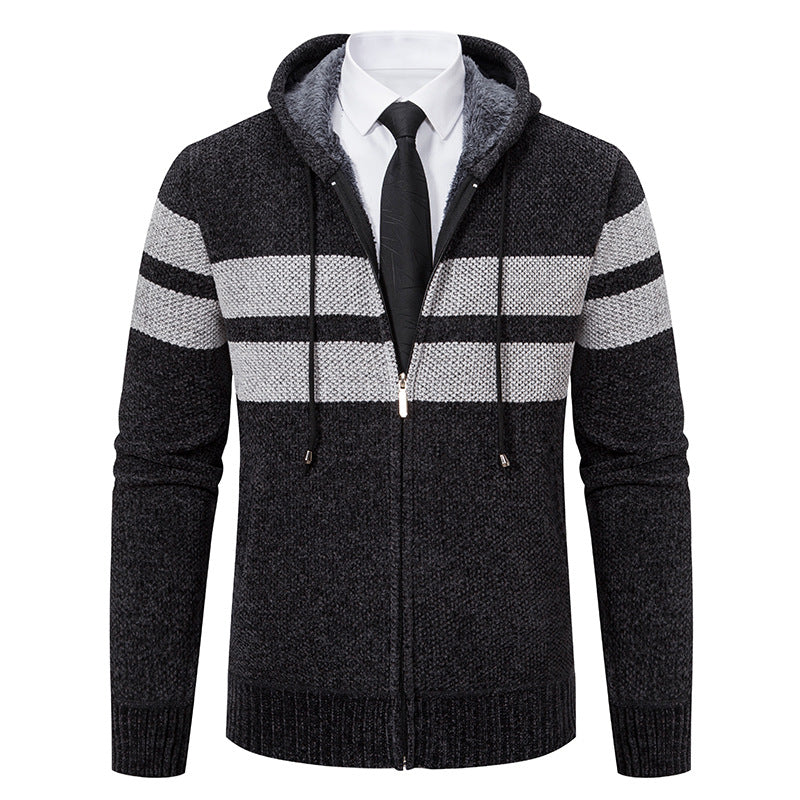 Men's jacket showing the teddy lining inside the hood