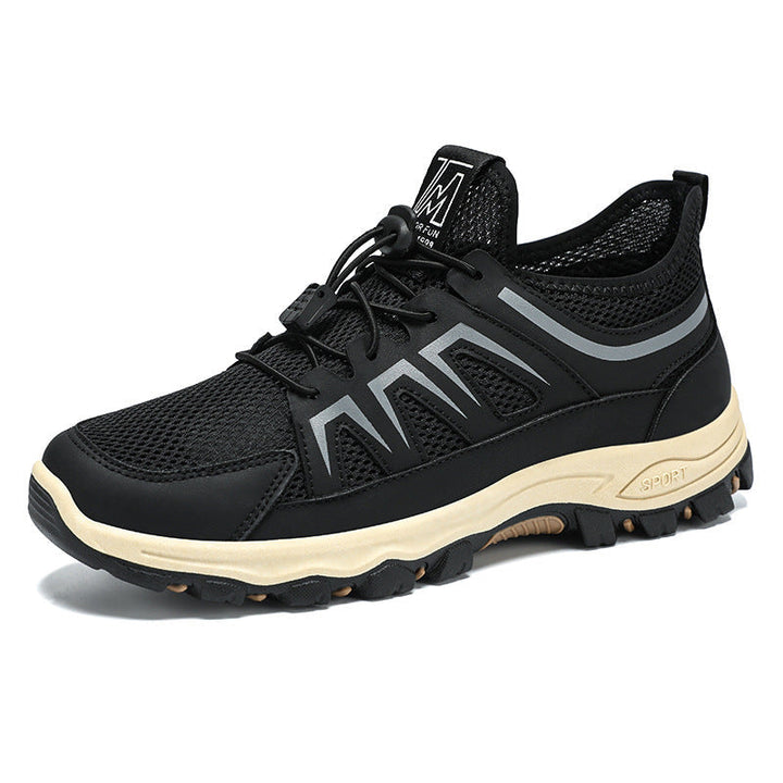 Men's Breathable Mesh Trekking Trainers With Quick Lace
