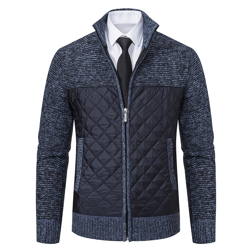 Men's hybrid jacket showing diamond quilted panels