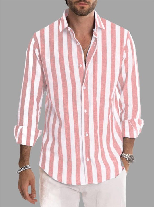 Men's Slim Fit Vertical Stripe Shirt