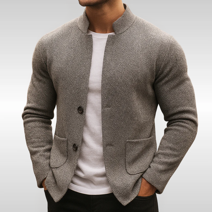 Men's Textured Knit Cardigan