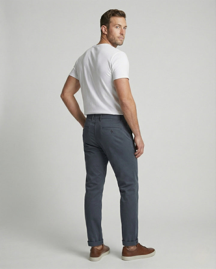 Close-up of the soft fleece lining inside men's chinos
