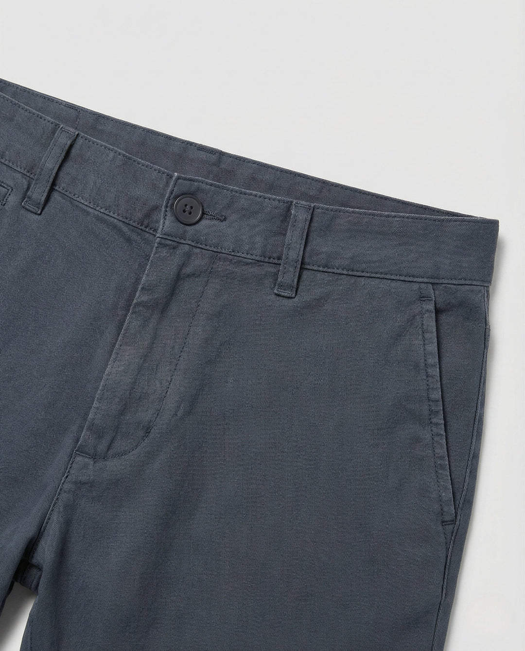 Side view of men's fleece-lined tapered chinos