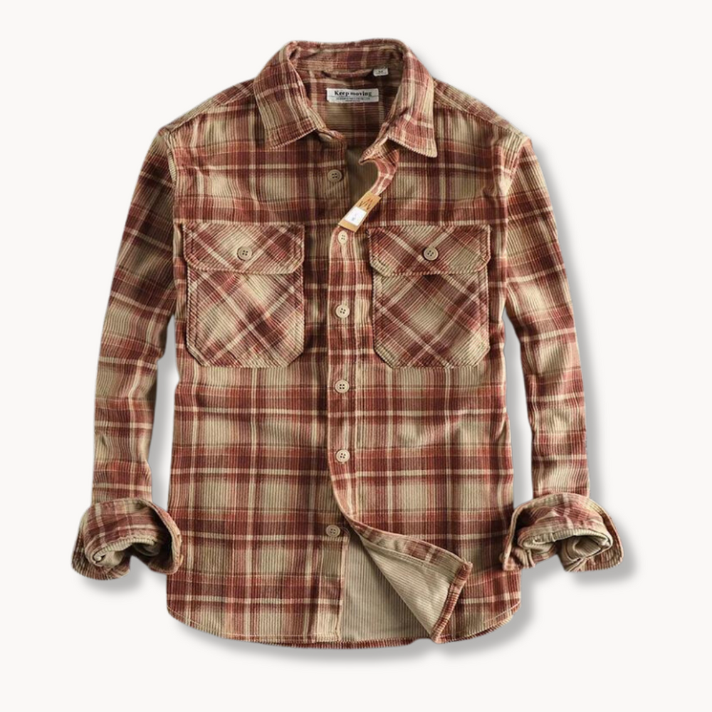 Men's checked flannel shirt showing the classic check pattern