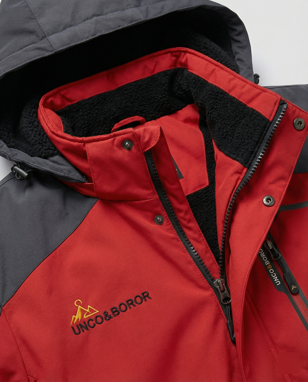 Side view of a men's windproof jacket showing its lightweight design
