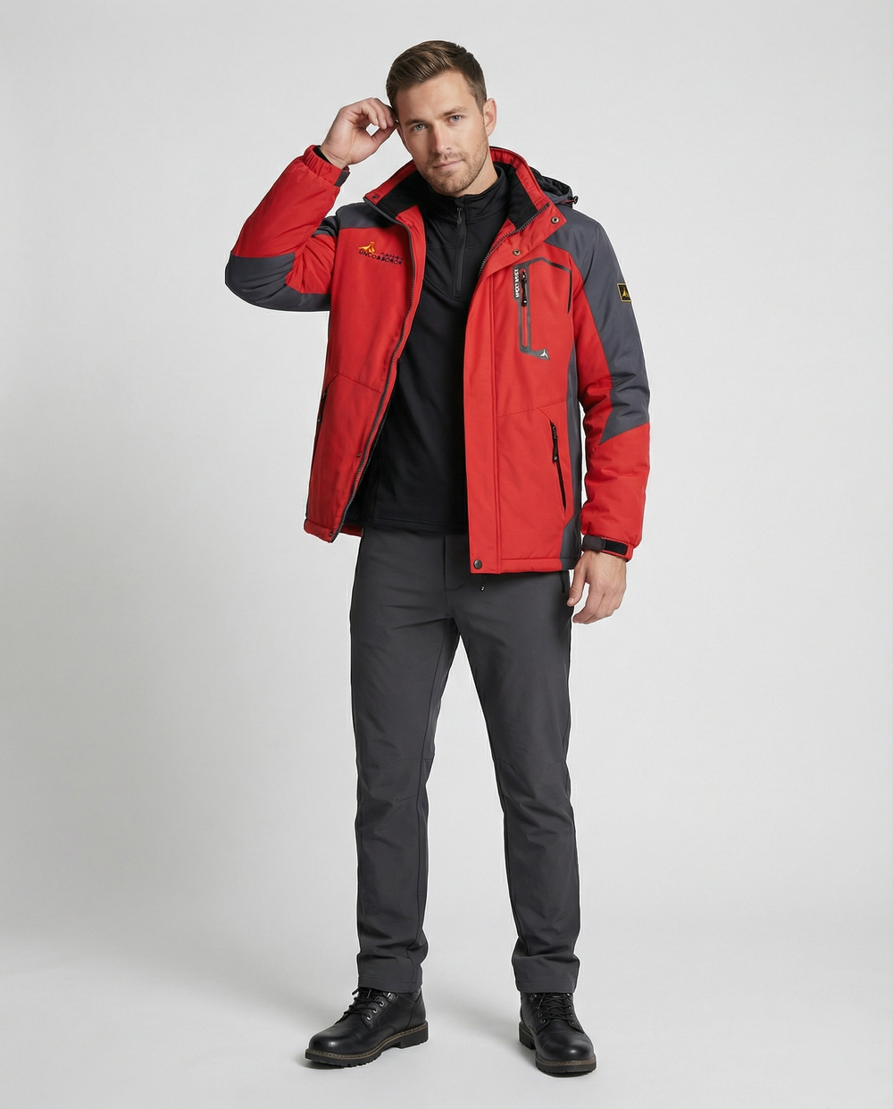 Men's lightweight windproof jacket displayed against a plain background