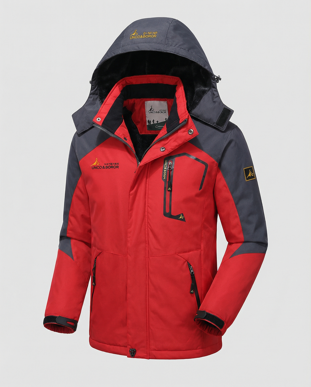 Men's windproof jacket shown with its practical outerwear design