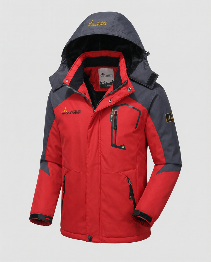 Men's windproof jacket shown with its practical outerwear design