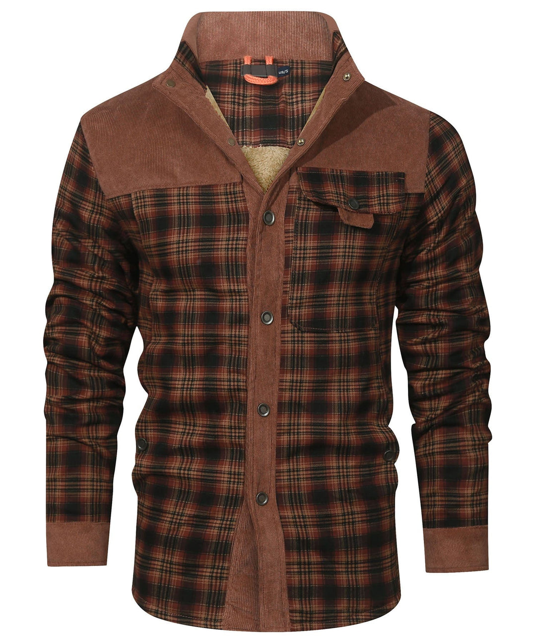Men's Plaid Flannel Jacket Faux Fur Lined