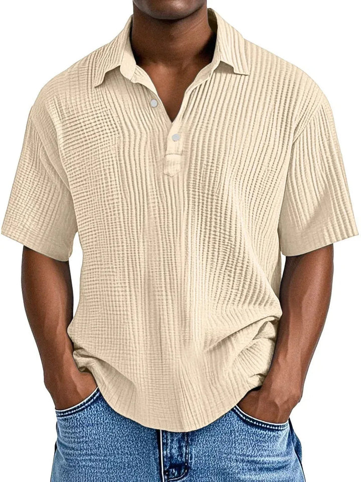 Men's Textured Short Sleeve Summer Shirt