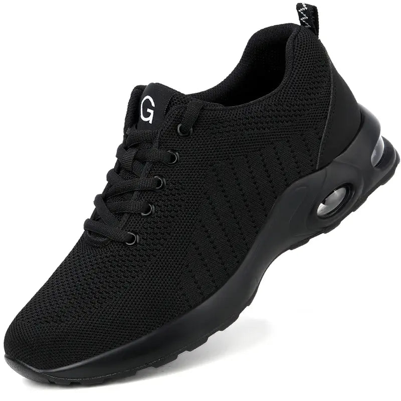 Pair of men's safety shoes with comfort insole and low-profile workwear design