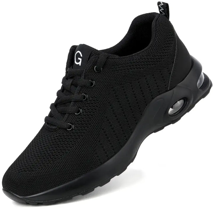Pair of men's safety shoes with comfort insole and low-profile workwear design