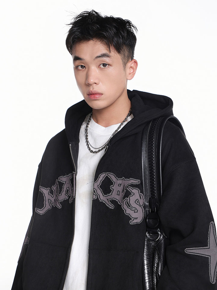 Men's Zip Up Hooded Jacket Vintage Wash