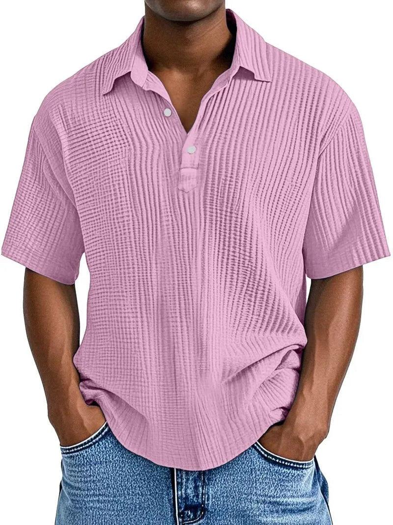 Men's Textured Short Sleeve Summer Shirt