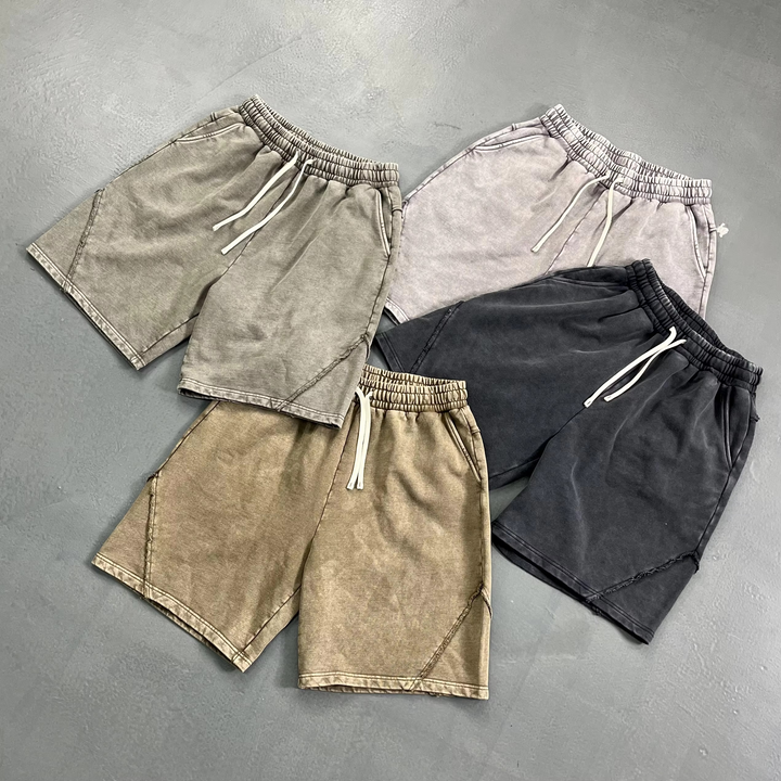 Retro Washed Drawstring Shorts